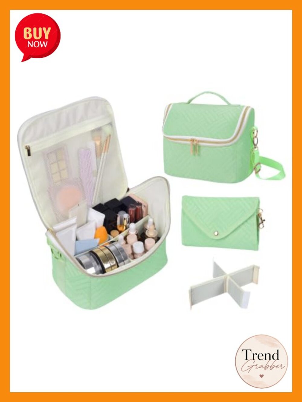 Polyester Makeup Organizer Bag with Jewelry Compartment Crossbody Travel